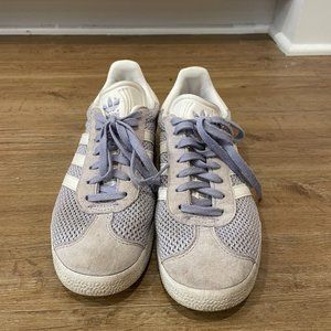 Purple Lilac Mesh Adidas Sambas, Size 7